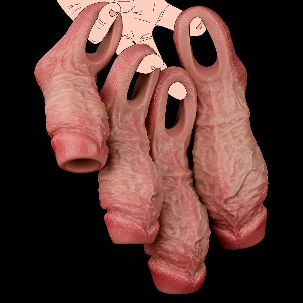 Ultra Realistic Penis Sleeve Multiple Size Delay Sleeve