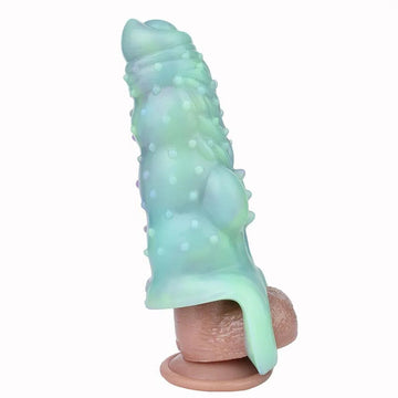 6 Inch Spiked Knot Glow In The Dark Penis Sleeve