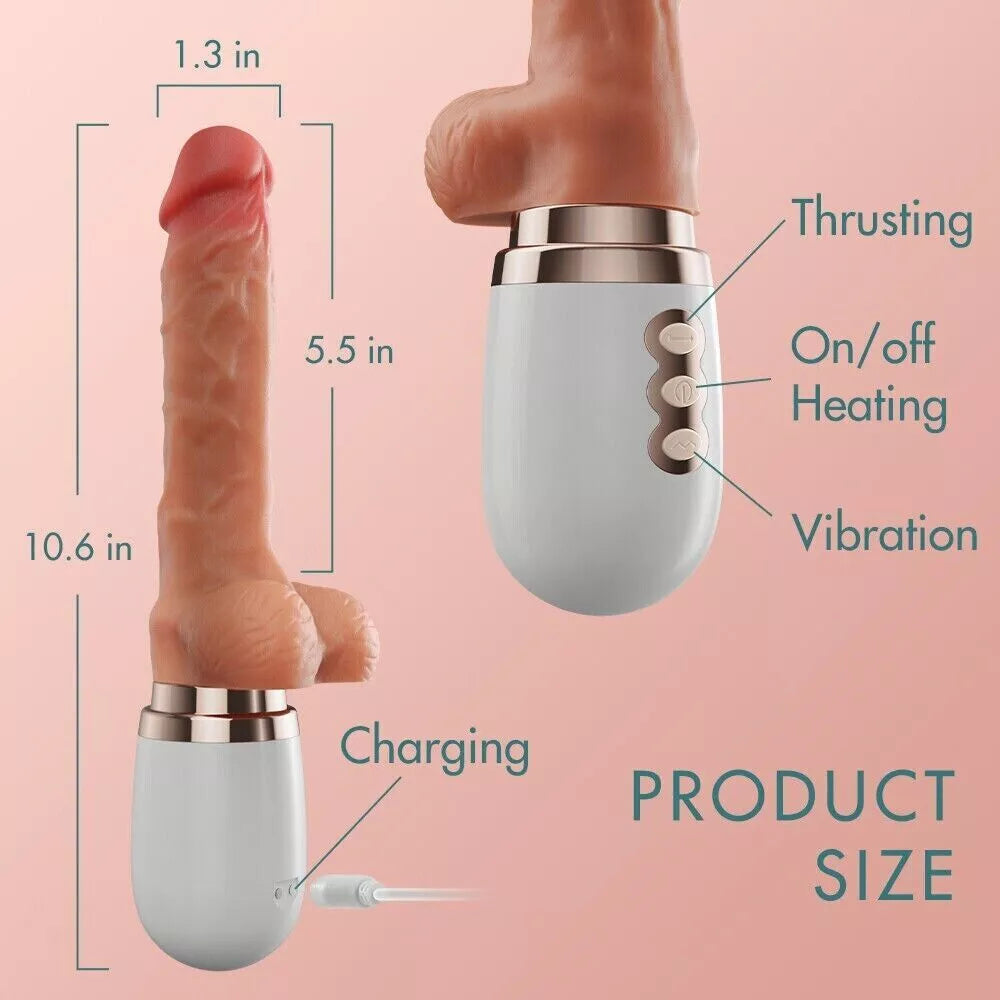 Automatic Heating Retractable Thrust Dildo