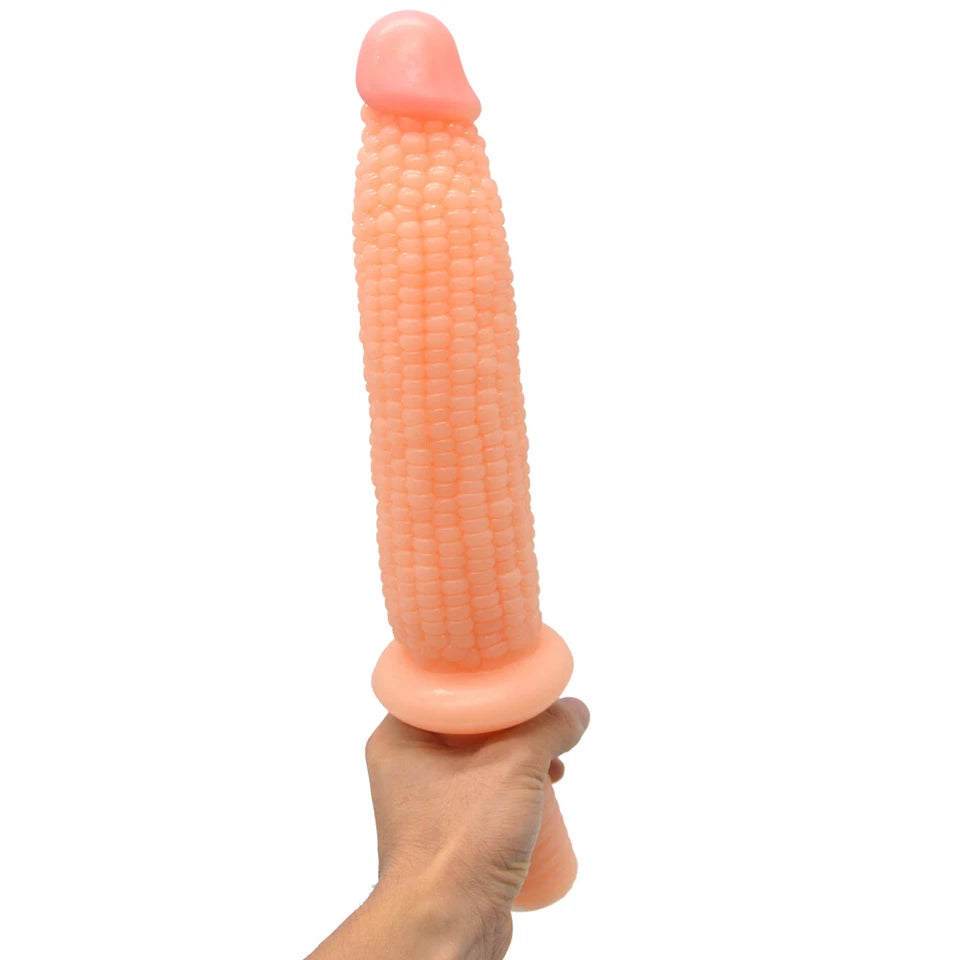 Large Corn Shaped Anal Dildo with Handle