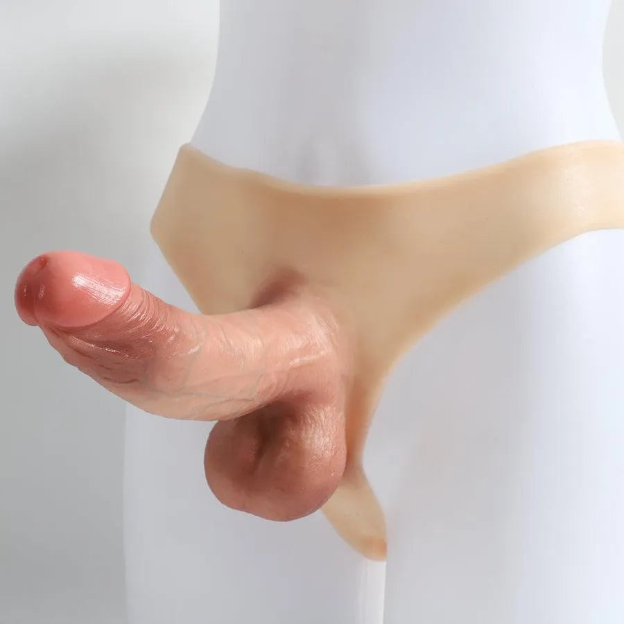 Realistic 8 Inch Penis Hollow Dildo Panties