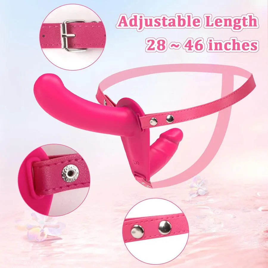 Small Strapless Strap on Vibrating