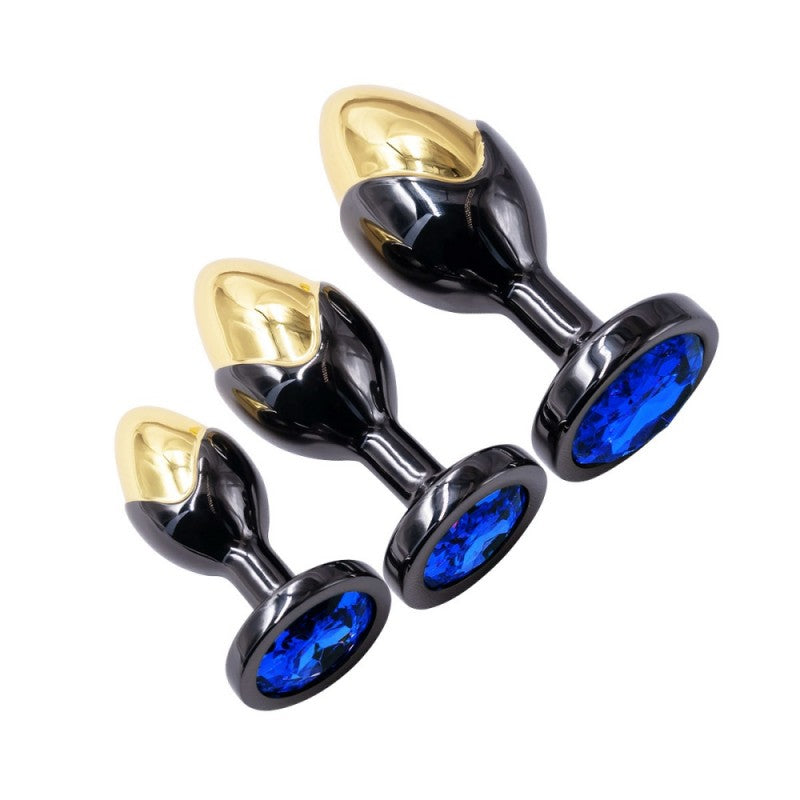 Large Two Tone Metal Jewel Butt Plug Kit