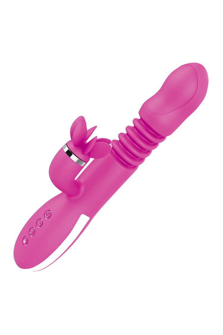 Intelligent Heating Thrusting Pulsating Rechargeable Rabbit Vibrator Rose Red / One Size