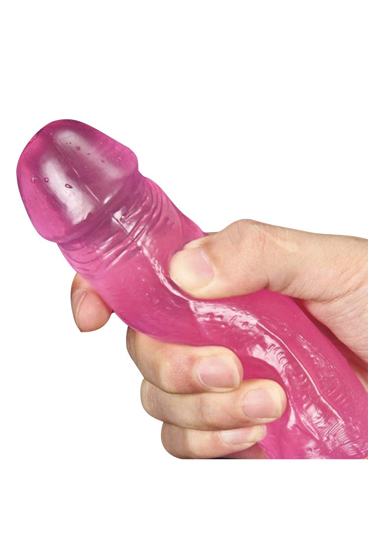 Tpe Soft Crystal Jellies Realistic Dildo With Scrotum Bottom Base