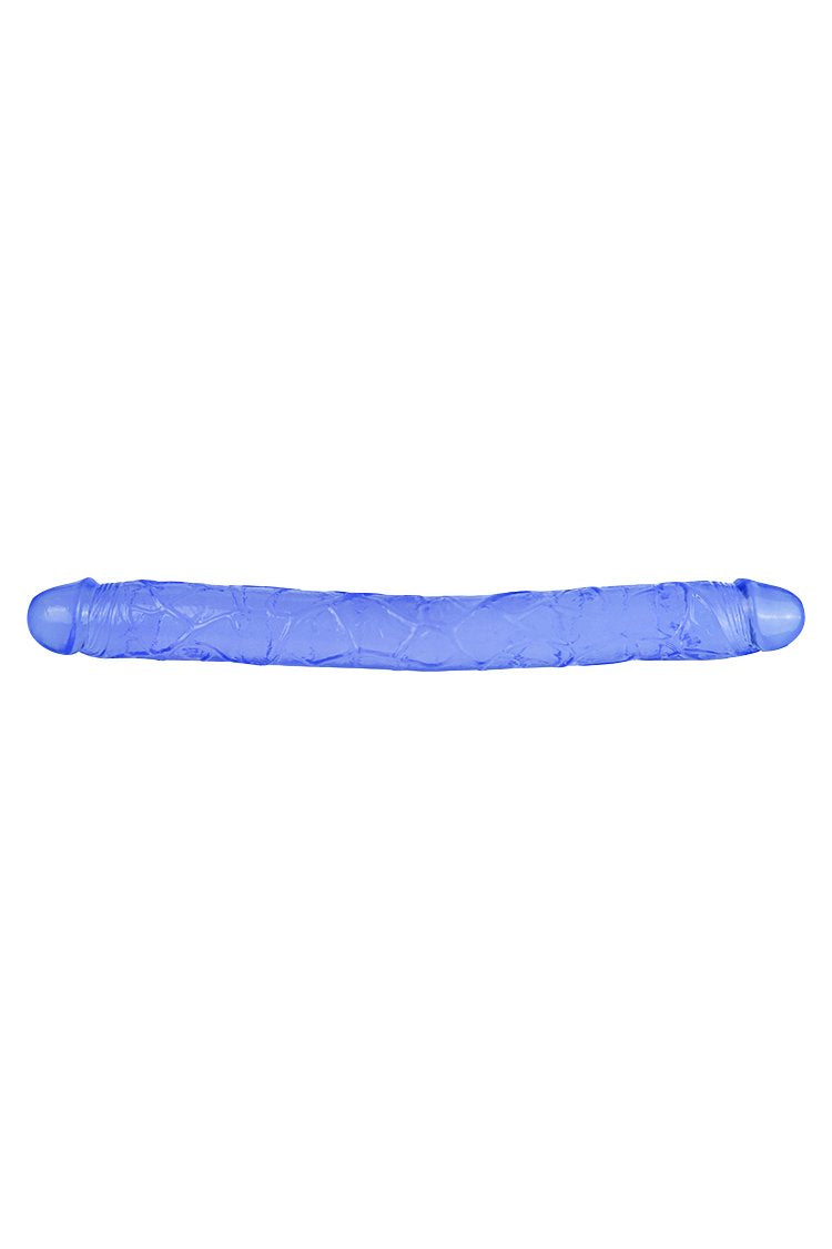 Double-Ended Super Jelly Tpe Realistic Dildo Blue / One Size