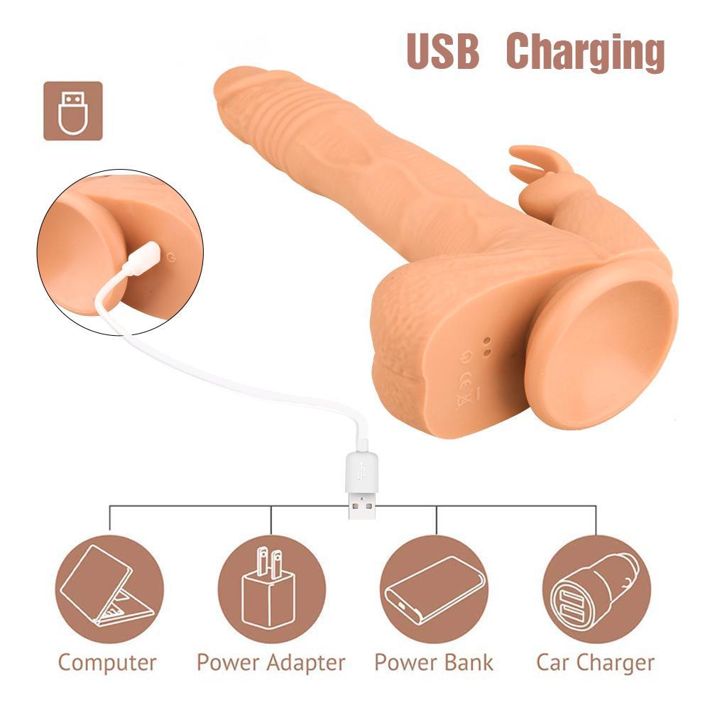 Remote Control 9.5 Inch Realistic Vibrating Rabbit Dildo