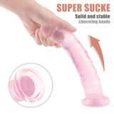 Load image into Gallery viewer, 9.84 Inch Super Suction Pink Transparent Realistic Dildo