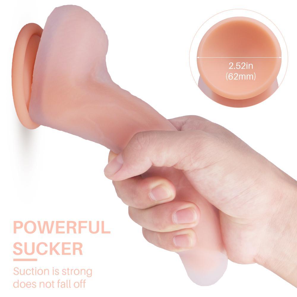 7.68 Inch Silicone Soft Realistic Dildo With The Keel