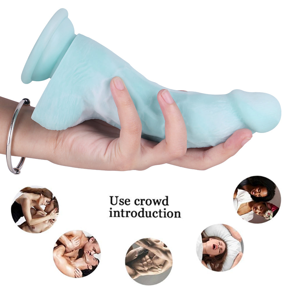 thick realistic dildo Liquid Silicone with balls