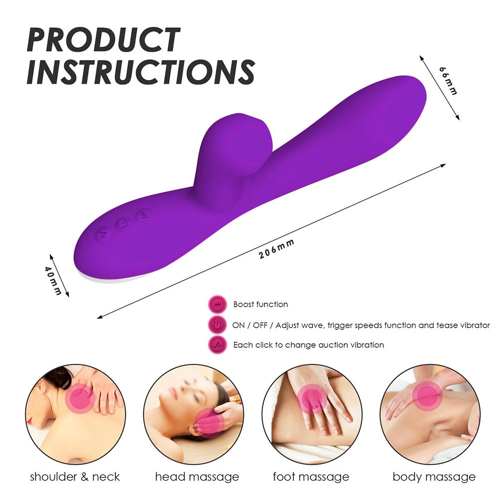 Flicking Rabbit G-Spot Dildo Vibrator With Suction