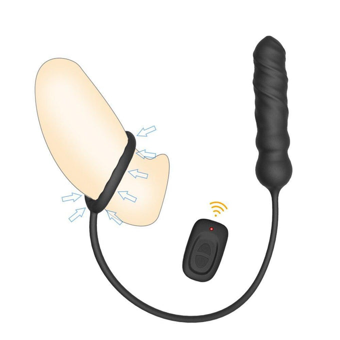 Wireless Male Prostate Massager Vibrator With Cock Penis Ring For Men Vibrating Buttplug Sex Toys