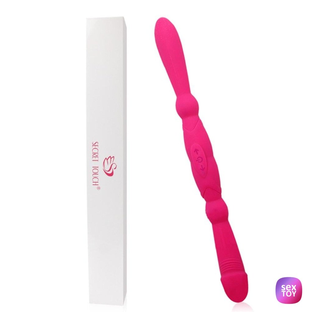 Pink Quiet Lesbian Vibrator Double Dildo