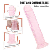 Load image into Gallery viewer, 9.84 Inch Super Suction Pink Transparent Realistic Dildo