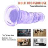 Load image into Gallery viewer, 9.84 Inch Super Suction Purple Transparent Realistic Dildo