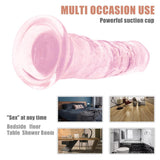 Load image into Gallery viewer, 9.84 Inch Super Suction Pink Transparent Realistic Dildo