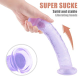 Load image into Gallery viewer, 9.84 Inch Super Suction Purple Transparent Realistic Dildo